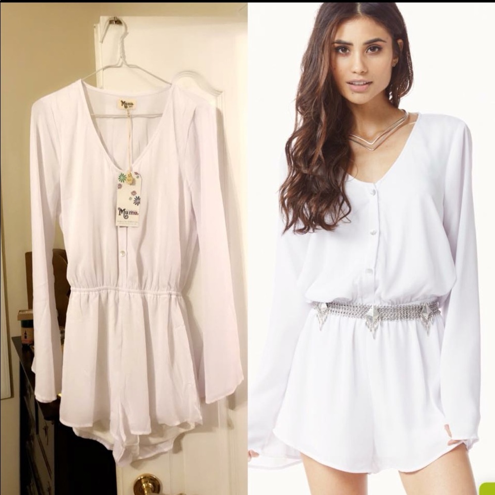 Show Me Your Mumu White Chiffon Red Rocks Romper